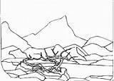 Alpen Coloring Pages Landscapes Drawings 490px 77kb sketch template