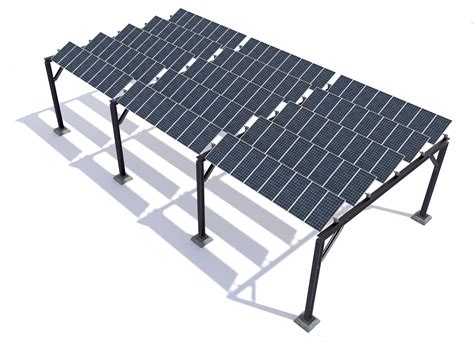 model elevated pv solar panel array construction vr ar  poly cgtrader