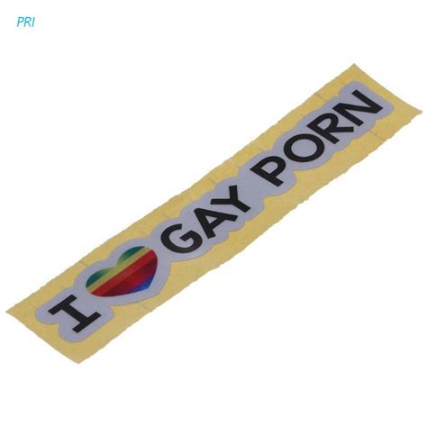 Pri สติกเกอร์ ลาย I Love Gay Porn 13 7 ซม 2 2 ซม สําหรับตกแต่งรถยนต์