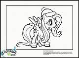 Fluttershy Coloring Pages Pony Little Printable Library Comments sketch template