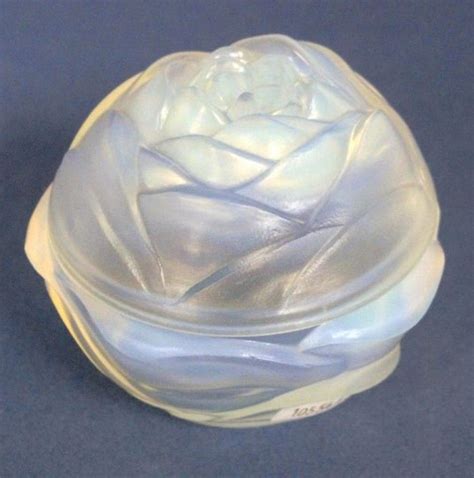 Opalescent Rose Glass Bowl With Lid By Etling France French Glass