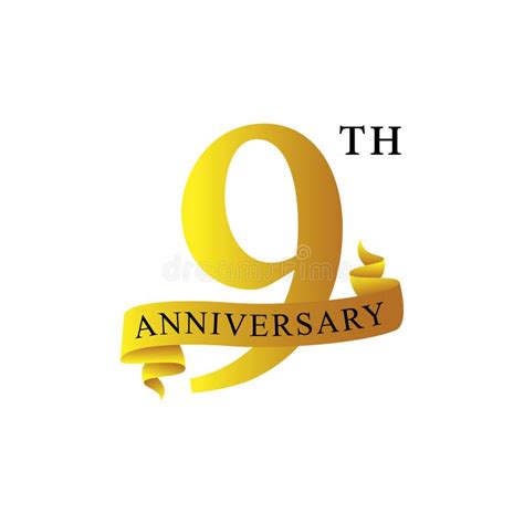 ribbon anniversary  years logo stock vector illustration