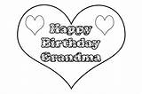 Grandma Birthday Happy Pages Coloring Grandmother Granny Colouring sketch template