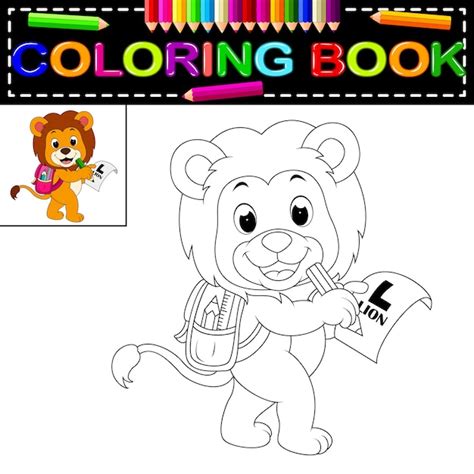 premium vector lion coloring book