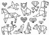 Origami Dibujo Animales Animal Animaux Kichink Faciles Geometricos Seas Hermosas Querer Vas Shapes Pom Geométricos Plotten Strichzeichnung sketch template