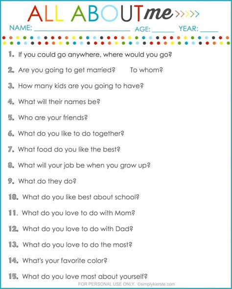 questions  kids printable