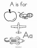 Coloring Letter Pages Aa Words Things Tracing Alphabet Ant Printable Print Twistynoodle Start Worksheets Color Colouring Sheets Preschool Kids Letters sketch template