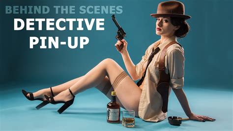 Detective Themed Retro Pin Up Photo Shoot Behind The