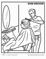 Hairdresser Worksheet Workers sketch template