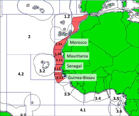 map  northwest africa eastern central atlantic fao fishing area