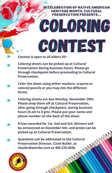 elders coloring contest absentee shawnee tribe