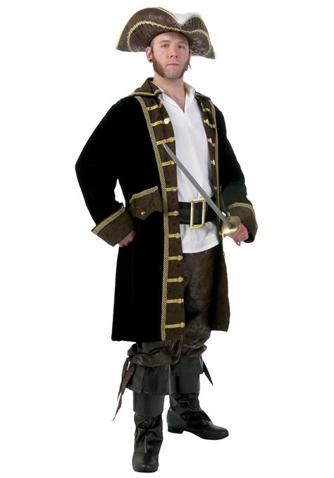 Mens Plus Size Pirate Captain Costume Adult Authentic