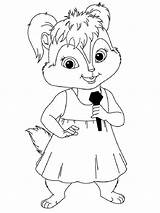 Coloring Pages Alvin Chipettes Chipmunks Printable Kids sketch template