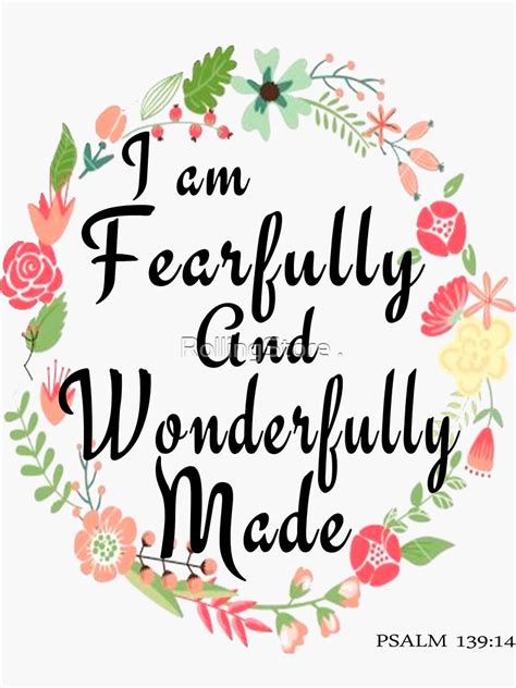 i m fearfully and wonderfully made psalm 139 14 sticker by