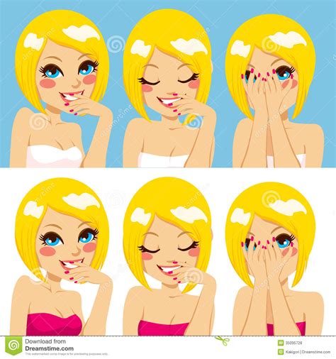woman shy expressions stock vector illustration of hands 35095728