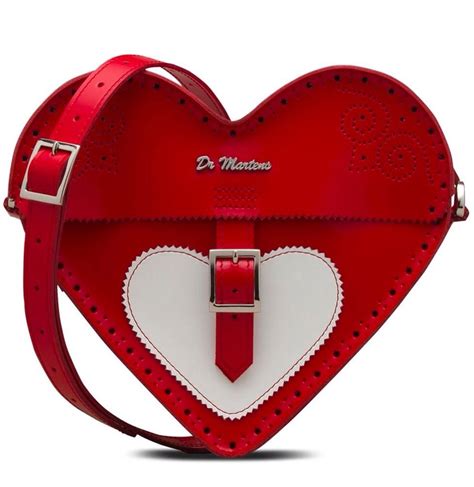 dr martens red heart leather satchel heart shaped bag leather satchel bag women bags fashion