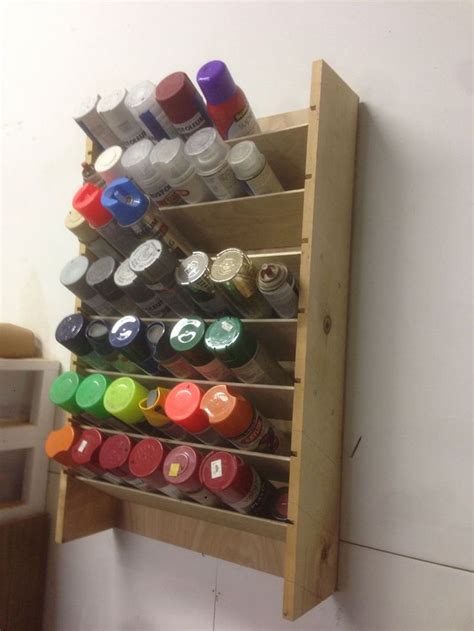 spray  rack paint storage diy garage organisation