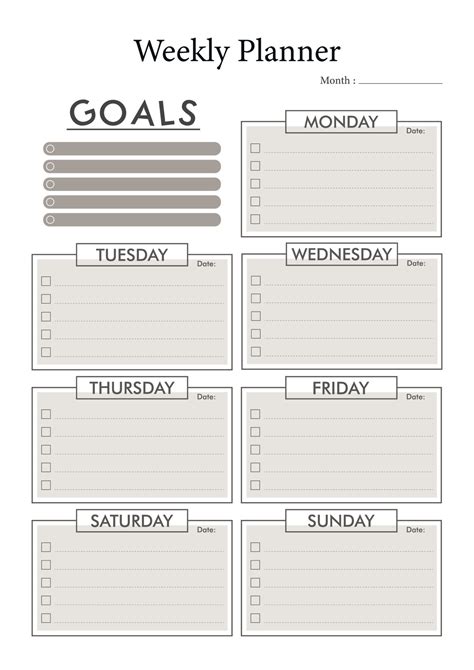 simple bullet journal weekly planner template printable  vector