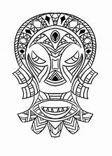 Africain Masque Afrique Colouring sketch template