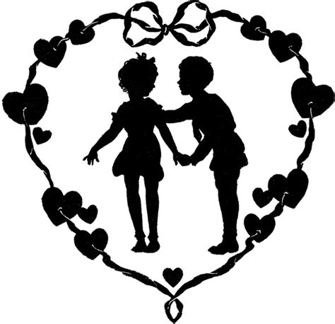 Vintage Valentine Silhouette Cute The Graphics Fairy