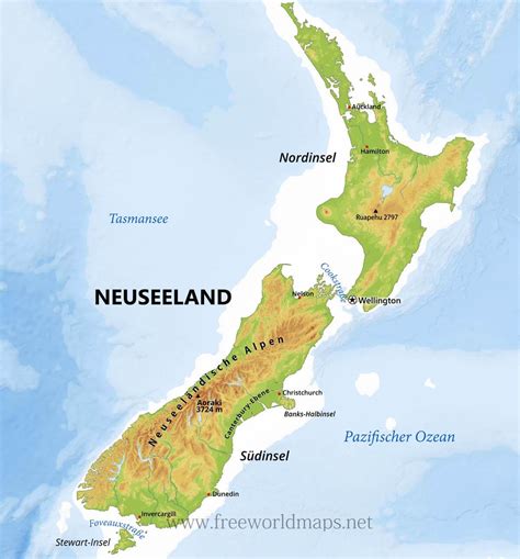 karte von neuseeland freeworldmapsnet