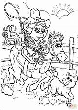 Cowgirl Coloring Pages Printable Getcolorings Color sketch template