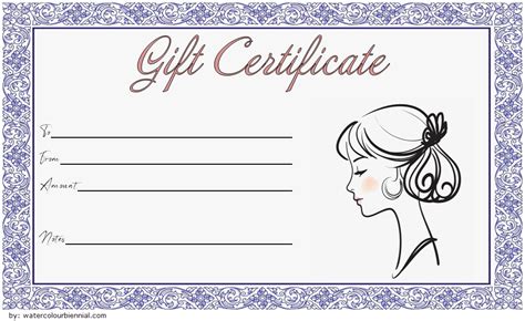 printable hair salon gift certificate template printable templates