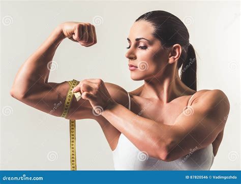 beautiful strong woman stock photo image  health female