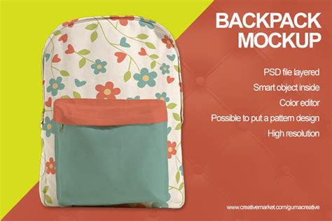 backpack mockup  clothing design bundles