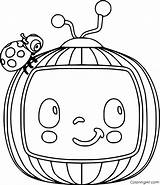 Cocomelon Coloring Pages Logo sketch template