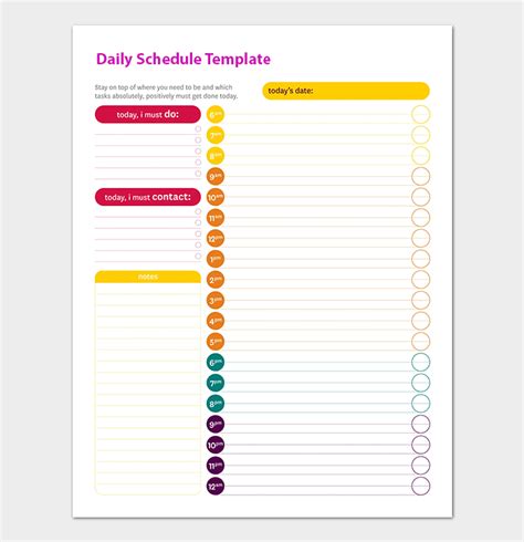 Daily Schedule Template 22 Planners For Excel Word And Pdf Format