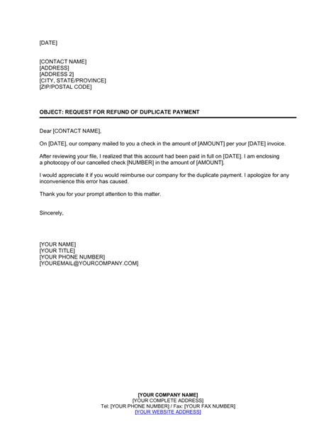 business refund letter business refund letter