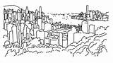 Hong Kong City Drawing Outline Sketch Skyline Paintingvalley Hand Drawings sketch template