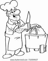 Butcher Cartoon Sketch Meat Coloring Pages Shop Template sketch template