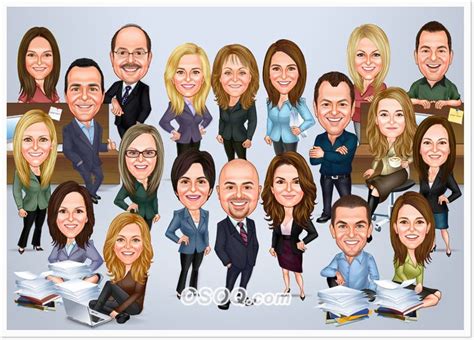 company employee group caricatures caricature wedding caricature
