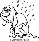 Dog Coloring Homeless Cartoon Vector Clipart Wet Pages Royalty Getcolorings sketch template
