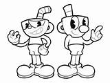 Cuphead Coloring Pages Print Color sketch template