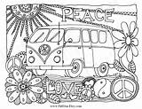 Hippie Vans Whimsical Coloriage Trippy Coloriages Furgonetas Signs Combi Adulte Adultes Enfant Malbuch Azcoloring sketch template