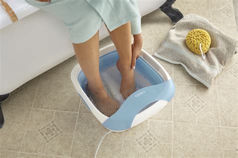homedics foldaway luxury foot spa massage bubble foot bath pedicure