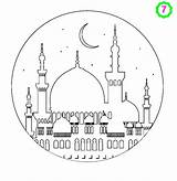 Colouring Mosque Ramadan Eid Pages Islam Coloring Kids Printable Crafts Color Adabi Activities Islamic Cards Drawing Children Book Books Deko sketch template