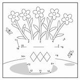 Zahlen Malen Blumentopf Ausmalen Malvorlage sketch template