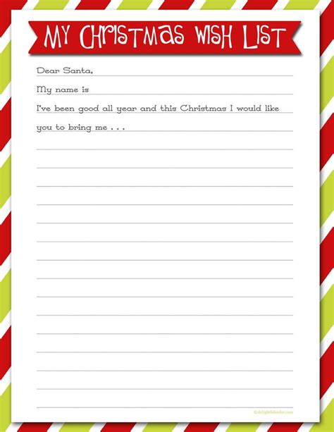 delightful order christmas  list  printable christmas list