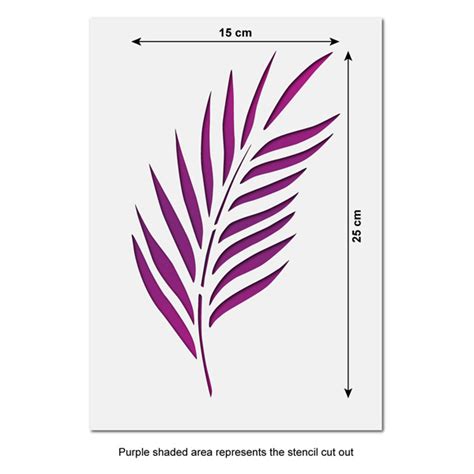 palm leaf stencil    cm palm frond reusable template