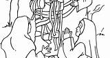 Lazarus Coloring Jesus Raises sketch template