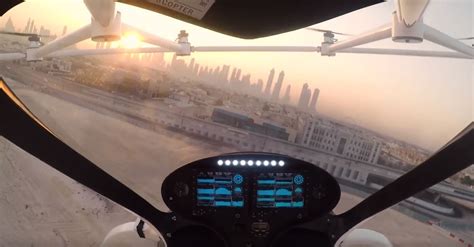 dubais world   flying taxi drone  successful maiden flight