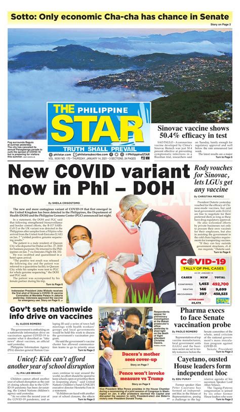 philippine star january   newspaper