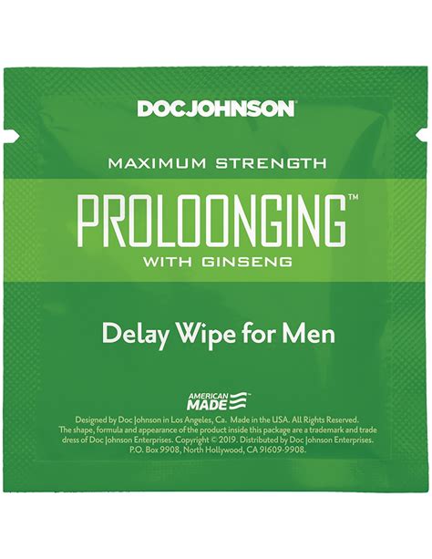 Doc Johnson Prolonging Delay Wipes With Ginseng 10pk Wholese Sex Doll