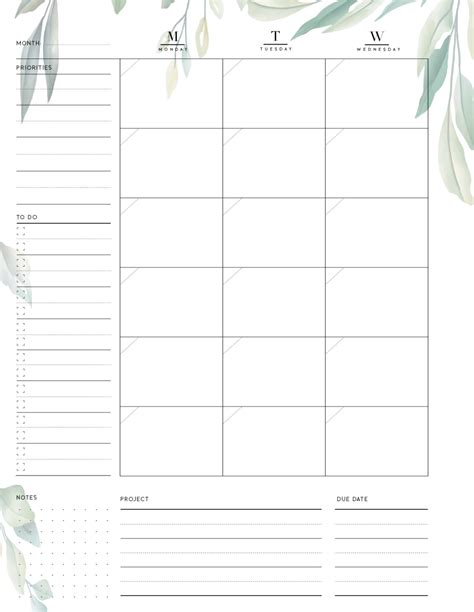 stunning monthly planner design template  printable world