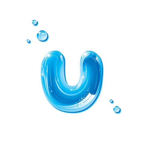 Abc Series Water Liquid Letter Small Letter U Stock Image