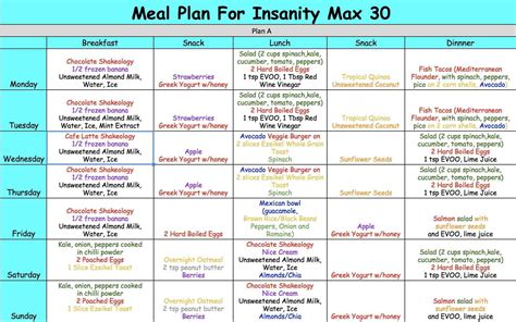 day meal plan examples  examples